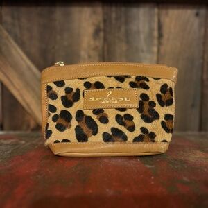Alberta Di Canio Leopard Calf Hair Makeup Pouch | Italian Leather